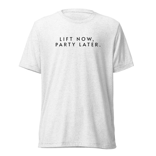 CORE TEE - LIFT NOW, PARTY LATER (MONO EDITION) fitness lifestyle shirt by Mint & Vault